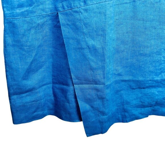 Pure Jill Size Large Linen Shift Dress Blue Travel Casual Summer - Picture 3 of 6